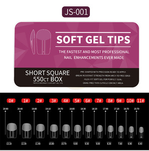 Ongles en acrylique carrés effilés à couverture complète, faux ongles en gel à presser pour salon ou usage domestique - Product Image 4