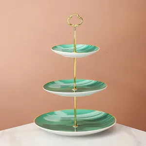 3 Tier Bánh Chủ Đứng, Gốm Hiển Thị Đứng Cho Cupcake Món Tráng Miệng Trái Cây-3 Tier Đảng Buffet Phục Vụ Khay Platter Rack Đám Cưới