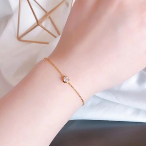 Popular Summer Fashion Stainless Steel 18k Gold Plated Zircon <b>Adjustable</b> Charm <b>Bracelet</b> Trendy Geometric for Women - Product Image 4