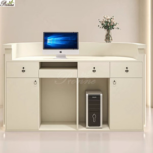 Lujo moderno diseño único salón de uñas blanco mesa de recepción <span class=keywords><strong>para</strong></span> la venta - Product Image 6