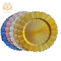 Groothandel Goedkope Europese Stijl Gouden Dessertplaat Tandwiel Rand Fruit Salade Oplader Platen Voor Bruiloft Hotel Tafelaccessoires