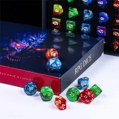 Ensemble de dés polyédriques en acrylique Demon Design, 7 pièces (D20/D12/D10/D00/D8/D6/D4) pour D&D, Dragons, Donjons, RPG fantastique, <span class=keywords><strong>Créatures</strong></span> sombres - Product Image 2