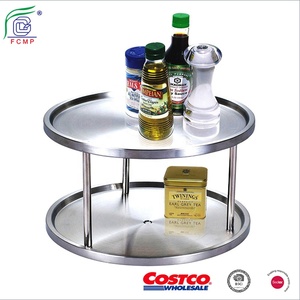 360 gradi giradischi 2 Tier Design in acciaio inox <span class=keywords><strong>Lazy</strong></span> <span class=keywords><strong>Susan</strong></span> tavolo da pranzo per la casa - Product Image 5