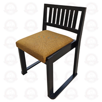 Silla de Comedor Moderna de Madera con Asiento Tapizado en Tela, Estilo Japonés, Muebles para Restaurante
