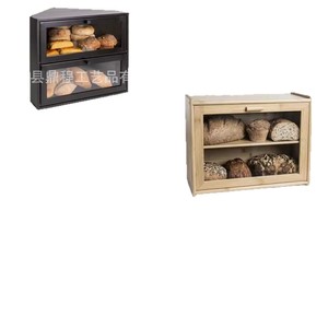 กล่องเก็บขนมปังแบบสองชั้น Bakedbin Corner ทำจากไม้ สำหรับวางบนเคาน์เตอร์ครัว ดีไซน์ฝาเปิด-ปิด - Product Image 2