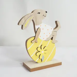 复活节派对可爱兔子装饰木制工艺品春季小清新风木制装饰品