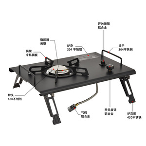 Réchaud à gaz butane pliable portable pour le camping en plein air, petit, à un seul <span class=keywords><strong>port</strong></span>, unité IGT intégrée - Product Image 2
