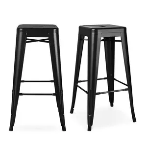 New Design Modern Metal Bar Stool High Back Bar Chair For Dining Outdoor Hotel Park Hall Use Plastic Furniture
