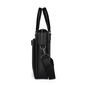 Bán buôn black15 inch Crossbody biểu tượng tùy chỉnh Messenger kinh doanh da cặp người đàn ông không thấm nước Túi máy tính xách tay - Product Image 2