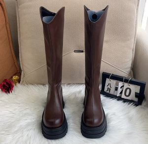 Bottines à plateforme <span class=keywords><strong>pour</strong></span> femmes de <span class=keywords><strong>petite</strong></span> taille, hauteur cuisse, au-dessus du genou |   Bottes hautes d'hiver à <span class=keywords><strong>talon</strong></span> épais de 7 cm, couleur Mallard 2025 - Product Image 5