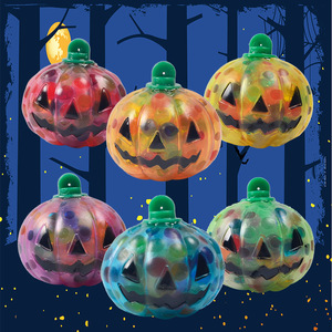 Halloween Pumpkin Vent Ball, Soft <b>Beads</b> Filled Squeeze Toy, Portable Stress Relief Decompression Holiday Toy - Product Image 5