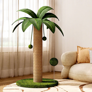 <b>Scratching</b> <b>Post</b> Palm Tree with Real Wood Turntable Toy and Large Sisal Ball Catnip Balls - Product Image 3