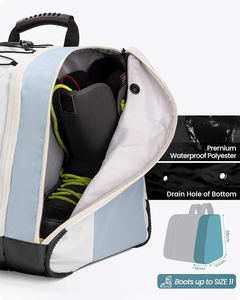 Sac à dos de voyage pour bottes de ski 38L, fond en PVC imperméable et poches ventilées pour bottes, pour casque, lunettes, gants, bottes de snowboard - Product Image 4