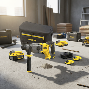 Kit Trapano Tassellatore Rotativo Brushless STANLEY SDS-Plus 18V V20 UTU0045 ACC0147 + Batteria al Litio 4.0Ah per Calcestruzzo - Product Image 3