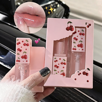 Set Perawatan Bibir Harian 2 Buah: Lip Balm Kaca Transparan Melembapkan, Menutrisi, Mengelupas Kulit Mati, dan Lip Oil Pelembap, Lip Gloss