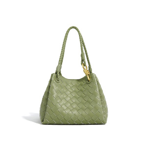 Sac seau tressé vintage en cuir véritable pleine fleur fait main pour femme – Nouvelle collection haut de gamme - Product Image 5