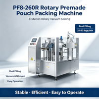 Machine d'emballage rotative pour sachets préformés, machine d'emballage sous vide à purge d'azote pour sachets de café verticaux