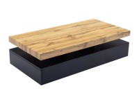 Mesa de Centro Rectangular de Estilo Industrial Minimalista, Mesa de Madera con Dos Cajones, Mesa Auxiliar para Sala de Estar, Muebles para el Hogar