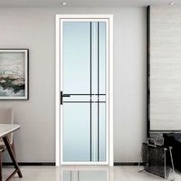 Nouvelles portes battantes en verre trempé double couche en alliage titane-magnésium 1.4, sur mesure pour salles de bain et cuisines