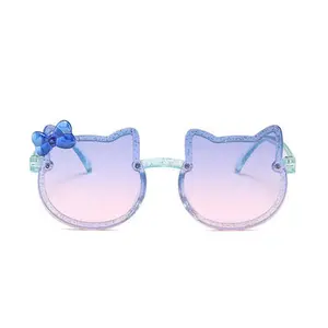 Cute cat mirror personalized bow children sunglasses cute boys and girls sunglasses