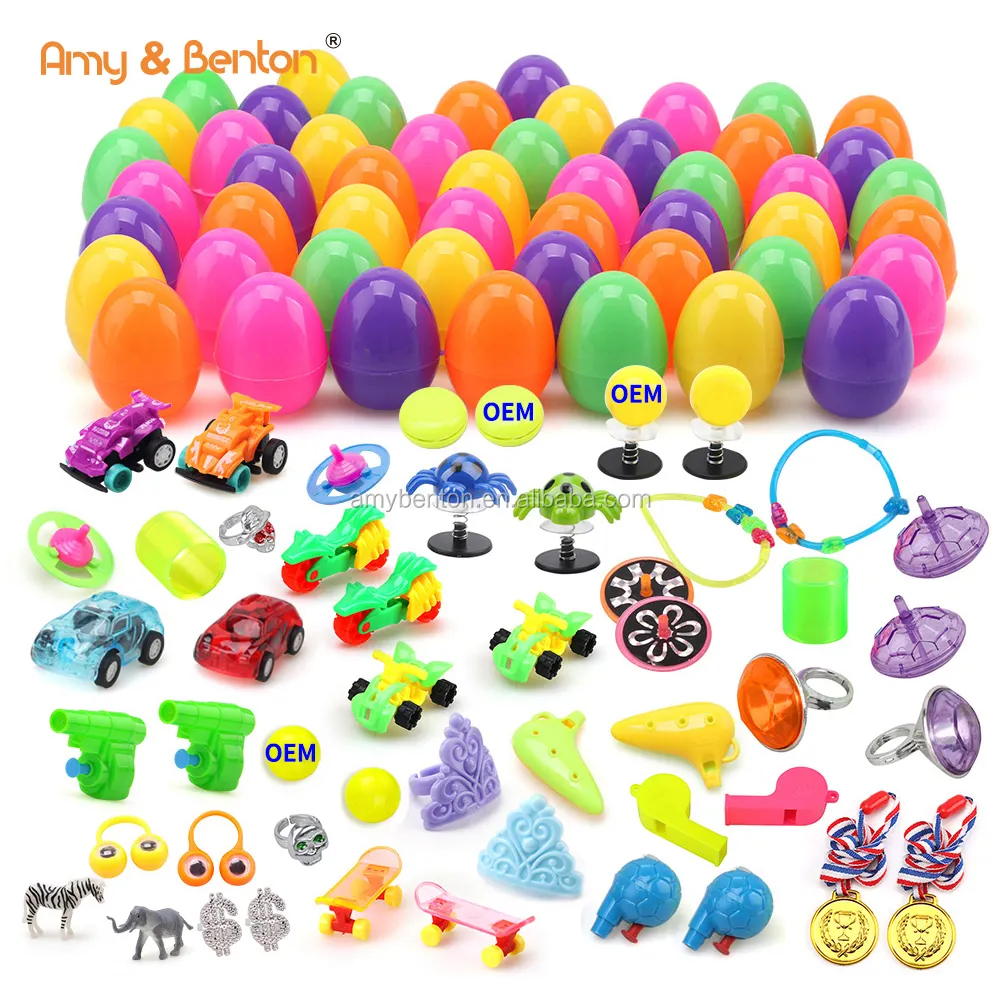 Hot Sale Kids Party Favors Plastic Easter Eggs with Toys Inside