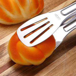 Pinzas para alimentos de acero inoxidable 304, pinzas para barbacoa, pinzas para carne, pinzas para pan de tres líneas, pinzas para alimentos, suministros para hoteles - Product Image 4