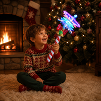 Baguette lumineuse LED en forme de canne à sucre et flocon de neige pour enfants, jouet rotatif lumineux de 14,5 pouces, testé ASTM F963, idéal pour les fêtes de Noël et d'anniversaire