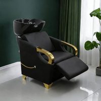 Chaise de lavage de cheveux pour salon de coiffure, moderne, en cuir écologique, imperméable, avec repose-pieds réglable, prix usine abordable