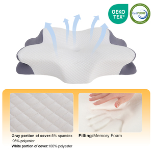 Almohada Ortopédica de Espuma Viscoelástica con Logotipo Personalizado SUPER, Almohada de Contorno para el Cuello, Soporte Ergonómico para el Cuello, Almohada Antirronquidos, MOQ 50 - Product Image 2