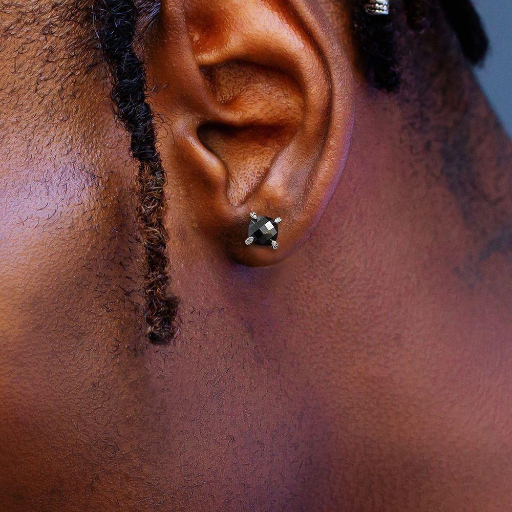 8MM Fashion Men Earrings Hiphop Zirconia Earrings Claws Crystal