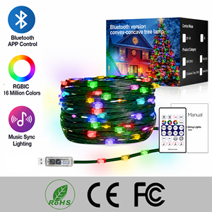 Guirlandes lumineuses de Noël Bluetooth RGBIC LED avec télécommande par application, décorations d'extérieur pour Halloween - Product Image 1