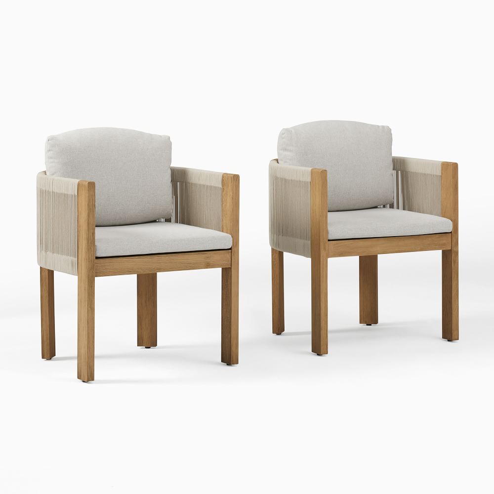 Wholesale garden furniture teak rope chairs and table outdoor dining set