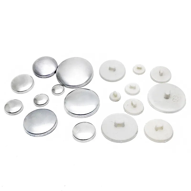 500 sets Buttons Covered for cloth Aluminum Coat buttons base Cloth Buckle Wrap Button embryo Plastic accessories