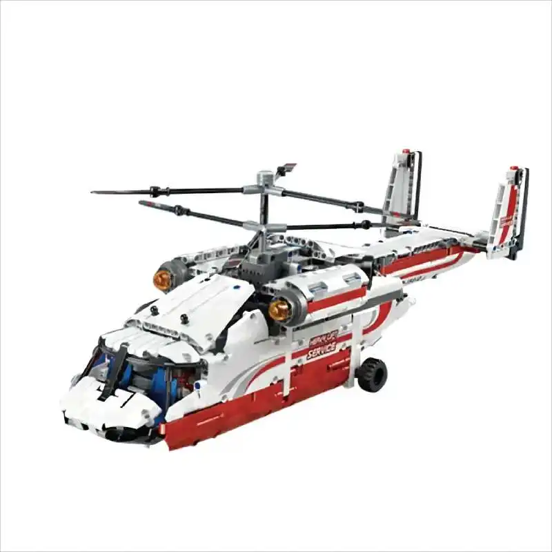 モールドキング15012 RCヘリコプターAPPバージョンビルディングブロックセット電動飛行機モデルセットMOCアセンブリレンガモデル飛行機