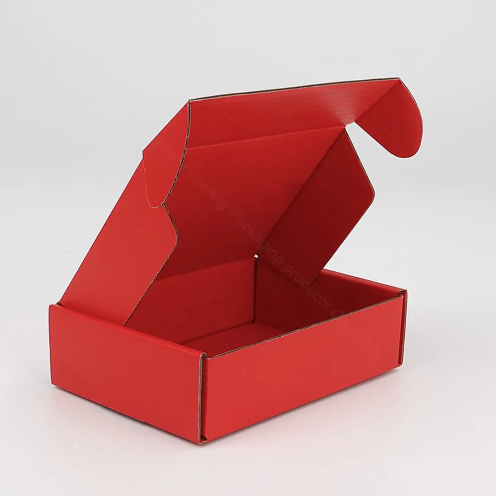 Preços de atacado caixas de papel para embalagem de roupas e sapatos com logotipo personalizado caixa de papelão ondulado vermelho para aviões