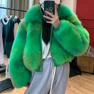 Luxury Ladies Real Fur Coat Real Fox Fur Full Skin Jacket Hot Sale Fashionable Women Girls Fox Fur Coats With High Quality