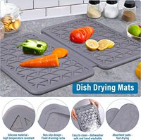 Nouveau produit tapis de plateau de séchage de vaisselle d'évier en pierre de diatomite de terre de diatomées pliable à séchage instantané rapide avec sangle en silicone