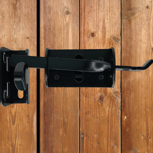 <span class=keywords><strong>Loquet</strong></span> de porte en acier noir thermolaqué à double action, quincaillerie universelle pour portails, clôtures de jardin, abris et portes de grange - Product Image 1