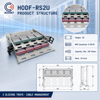 Panneau de brassage à fibres optiques haute densité KEXINT coulissant 19 pouces pour montage en rack ODF avec 8x cassettes MPO pour la gestion de 192 fibres