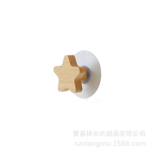 Ganchos de pared de madera con diseño creativo de dibujos animados, en forma de estrella, corazón y nube, autoadhesivos, sin necesidad de taladrar, para decoración del hogar y almacenamiento. - Product Image 5