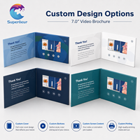 Brochure Video A5 da 7.0 Pollici con Display IPS, Sensore Magnetico, Logo in Rilievo, Copertina Rigida, Risoluzione 1024x600