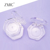 Mini étui vide pour crème blush, étui compact transparent pour poudre, emballage portable en plastique hexagonal pour palette de maquillage contour