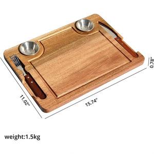 Acacia wood cutting board, pizza plate, fruit plate, solid wood cutting board, <b>cheese</b> board, <b>knife</b> <b>set</b>, storage - Product Image 4