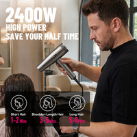 Sèche-cheveux professionnel FirePhoenix M3 2400W 90000RPM avec moteur sans balais, 22m/s, ionique anti-frisottis, auto-nettoyant, 395g, prise EU