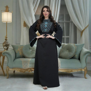 Abito 2025 arabo Dubai Abaya abito da sera con diamanti abiti da donna abiti da donna eleganti di lusso Abaya abito musulmano da donna - Product Image 5