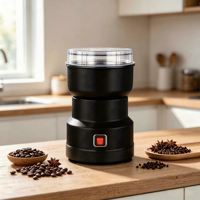 Moulin à graines de lin électrique en acier inoxydable, moulin à noix, moulin à café, 350 ml, machine à moudre les épices sèches et les céréales pour la maison