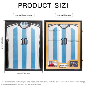 Gỗ Jersey hiển thị trường hợp 60x80cm có thể khóa bóng hộp với Vàng mat, khung gỗ cho bóng chày, bóng rổ, bóng đá, khúc côn cầu - Product Image 2