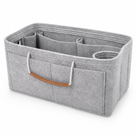 Organisateur de rangement portable en feutre de polyester avec séparateurs amovibles, plusieurs poches et longues poignées de transport