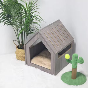 Rumah kucing kayu padat untuk dalam ruangan kayu dekorasi rumah kandang anjing dalam ruangan rumah kucing anjing tempat berlindung - Product Image 3