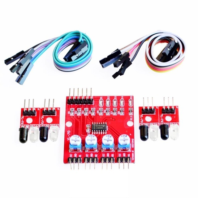 Four-way infrared detection tracking photoelectric sensor Intelligent tracking car tracking module Black and white line recognit